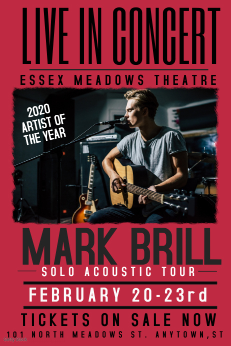 Consert Poster Example Copy of Concert Poster Template | PosterMyWall