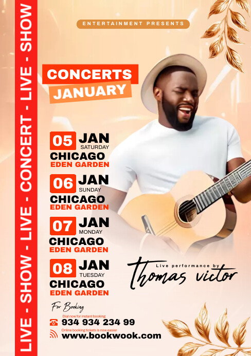 Concert schedule Template | PosterMyWall