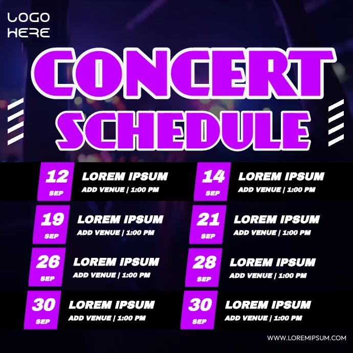 Concert Schedule Template | PosterMyWall