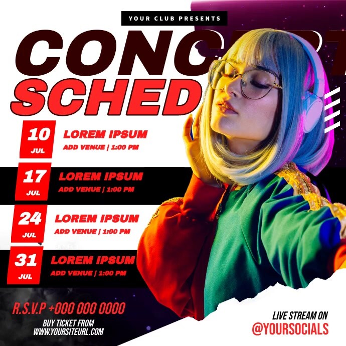 Concert Schedule Template | PosterMyWall