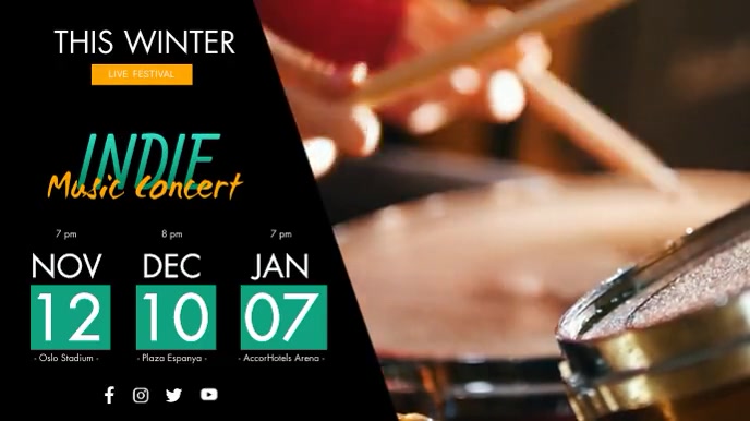 Concert Timetable Example Concert Schedule Digital Signage Template | PosterMyWall