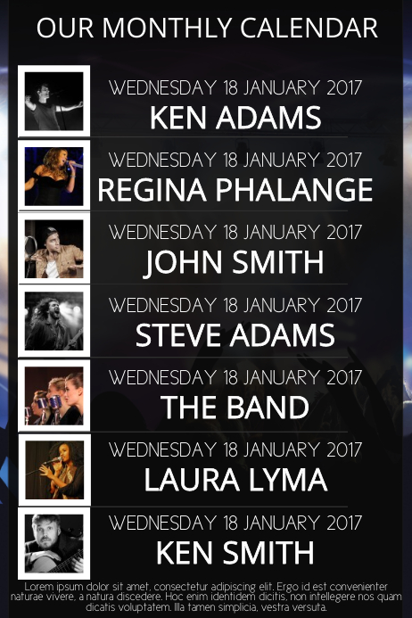 Concert Schedule Flyer Template  PosterMyWall