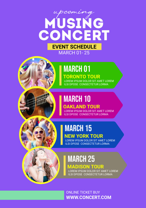 Concert Schedule Template | PosterMyWall