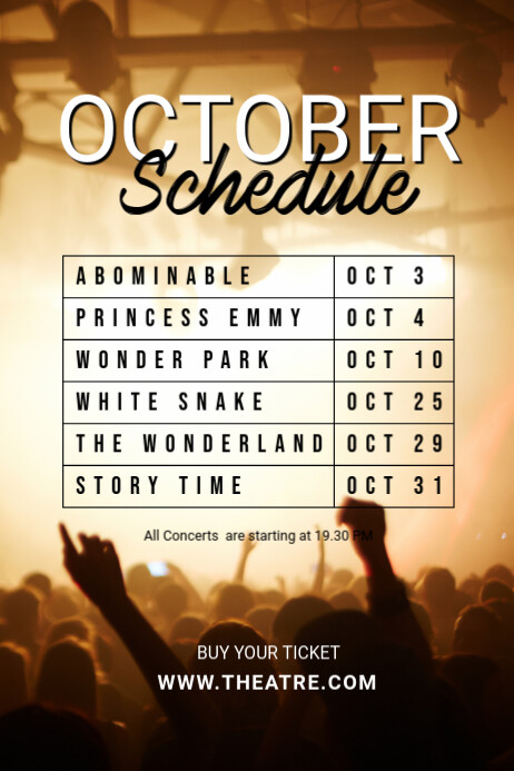 Concert Schedule template | PosterMyWall Concert Schedule template | PosterMyWall