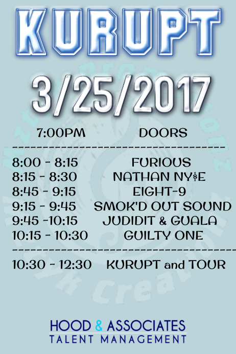 Concert Set Times Template Postermywall