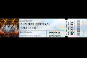 Nero Concert ticket template 标签