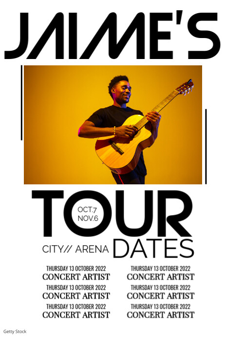 Concert Tour Dates Poster Template | PosterMyWall