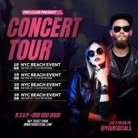 Concert Tour Night Party Instagram Post template