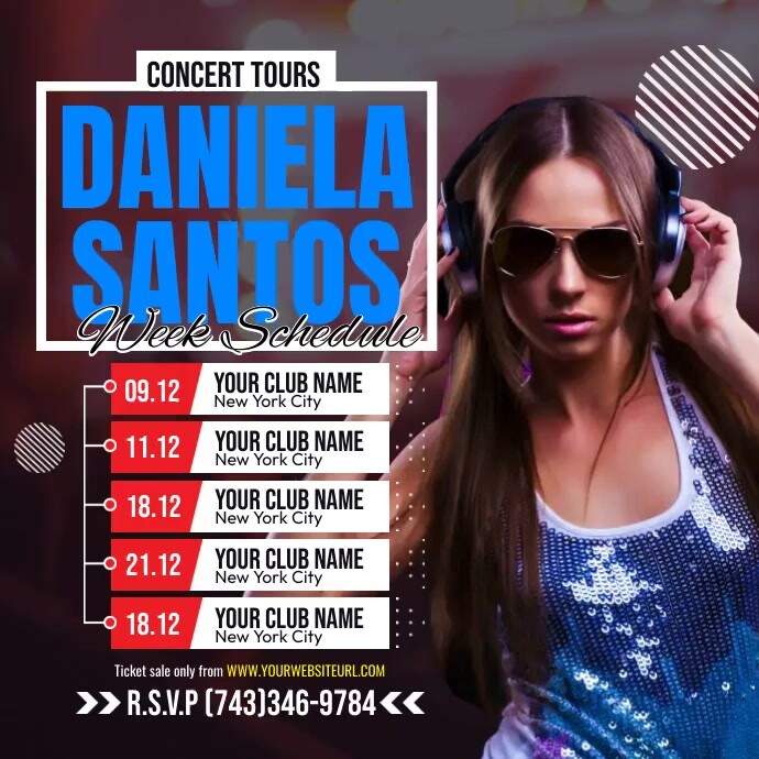 Concert Timetable Example Concert Tour Schedule Template | PosterMyWall