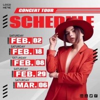 Concert Tour Schedule Instagram Post template