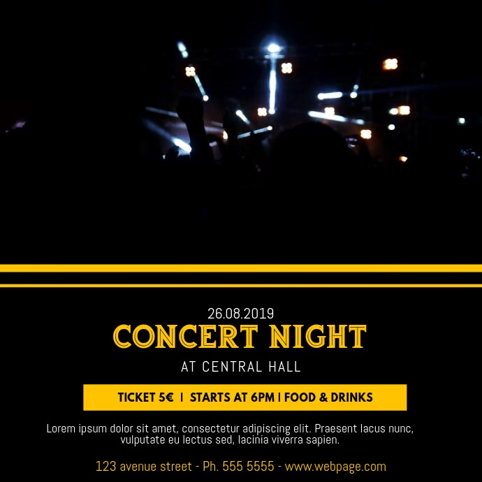 Concert Video ad template PosterMyWall