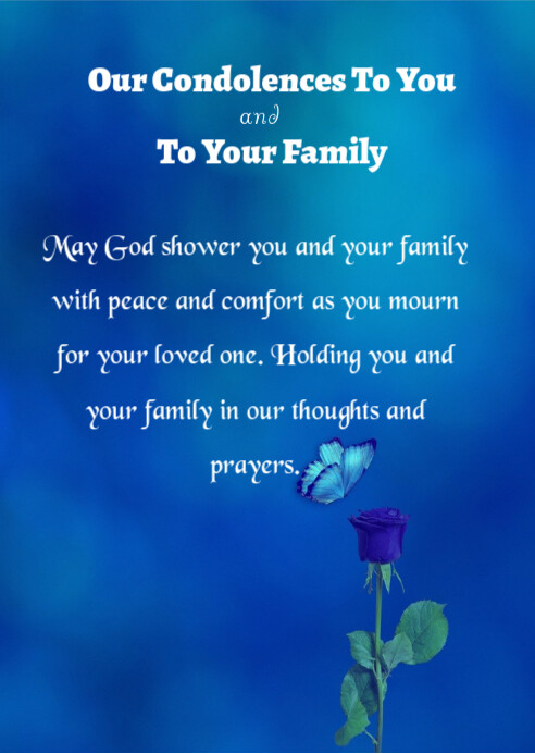 Plantilla de Condolence Card | PosterMyWall