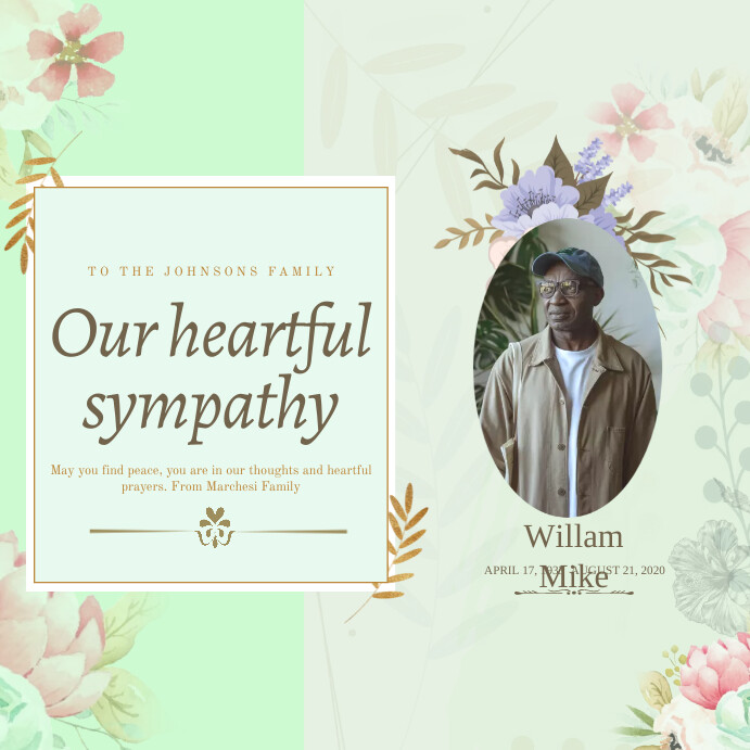 Condolence Card Instagram Post Template PosterMyWall