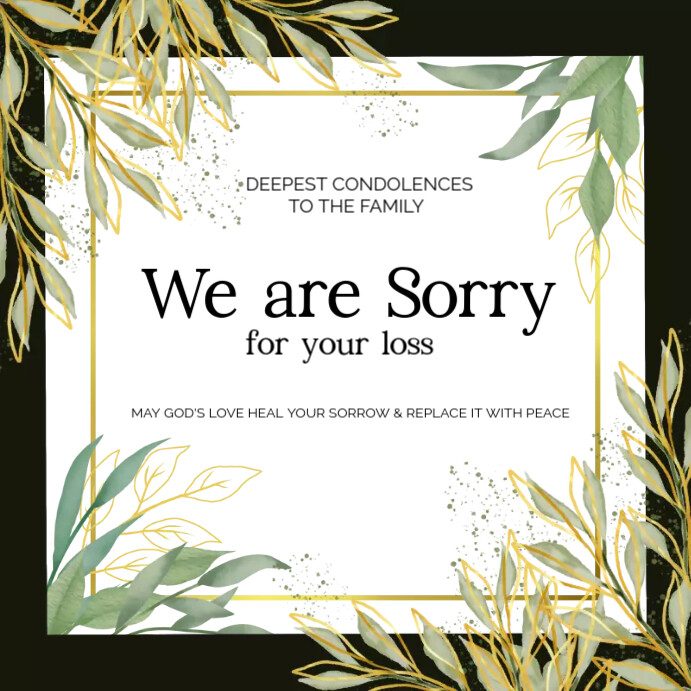 Condolence Instagram Post template