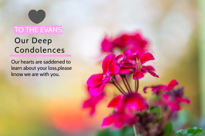 Copy of Condolences,Saddened,Loss,Death,Deep Sorrow | PosterMyWall