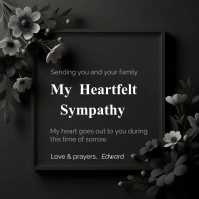 condolences, sympathy card template Cuadrado (1:1)
