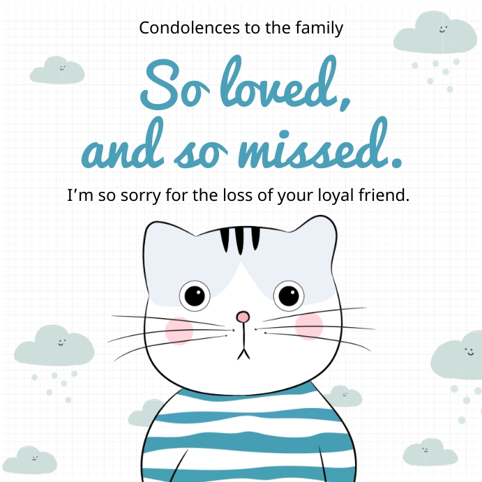 Condolences to family blue sorry card Template | PosterMyWall condolences-to-family-blue-sorry-card-template-postermywall