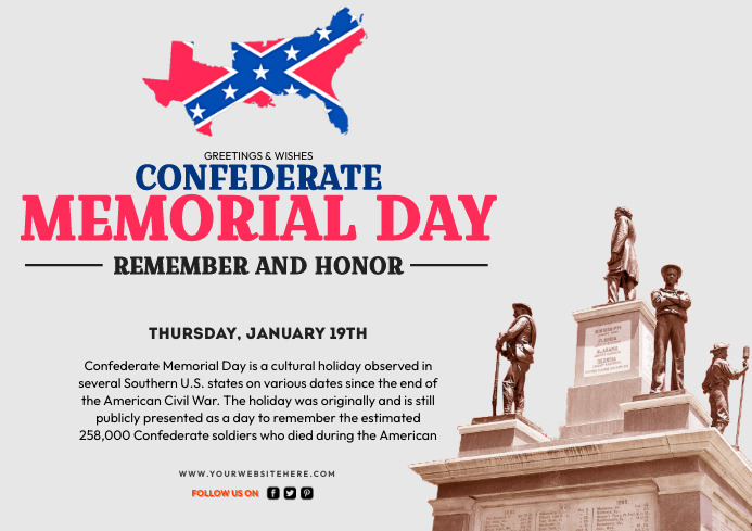 Confederate Memorial Day A4 template