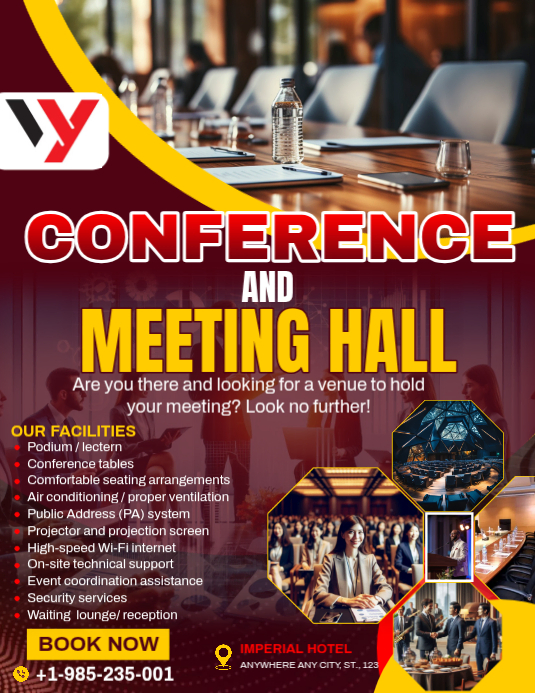 Conference Program Ad Examples Conference Hall Ad Flyer Template | PosterMyWall