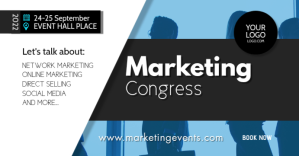 สีดำ Marketing Congress Facebook Event Cover Template