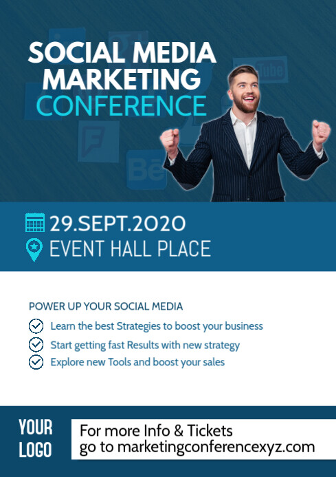 Conference Marketing Network Event Speaker Ad Template | PosterMyWall