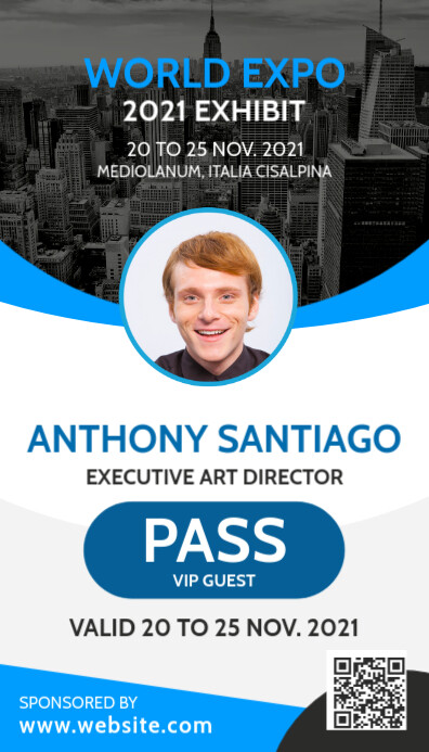 conference or event vip pass id Template | PosterMyWall