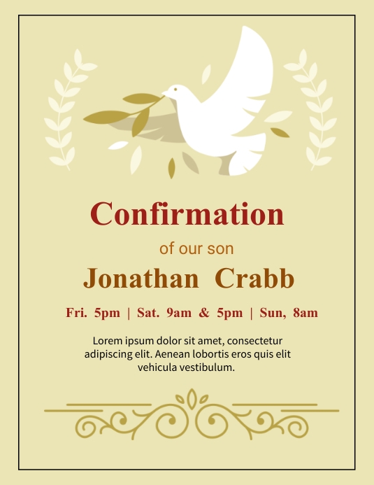 Confirmation Flyers Folheto (US Letter) template