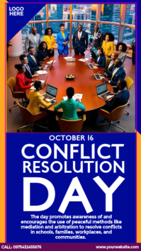 Conflict Resolution Day Design Instagram Story template