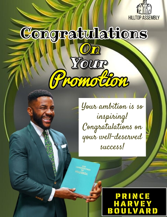 Congratulations Promotion Note Congratulation, promotion Template | PosterMyWall