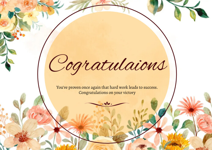congratulation Postcard template