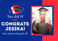 Congratulation Graduation Card Postcard template