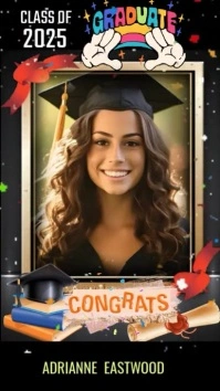 Congratulation Graduation Class 2025 Pantalla Digital (9:16) template
