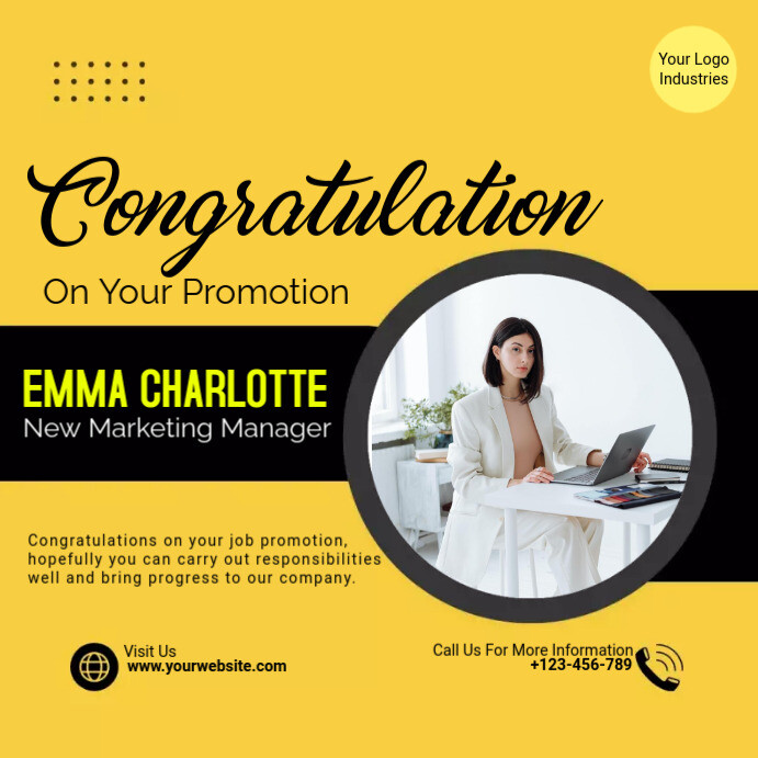Congratulatory Posts. Sample CONGRATULATION PROMOTION Template | PosterMyWall