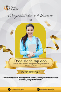 白色 Academic Achievement Poster Template
