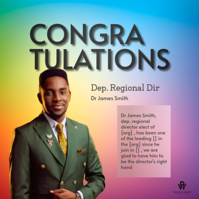 congratulations Quadrado (1:1) template