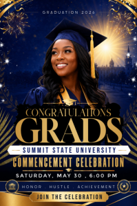 Congratulations Grads Commencement Celebration Flyer Iphosta template