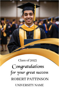 Congratulations  Graduation Card  Half Page Wide template