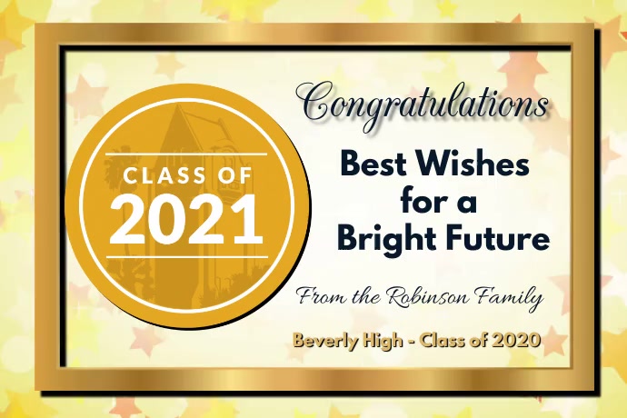 Congratulations Graduation Class of 2021 Póster template