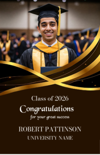 Congratulations Graduations 2026 Half Page Wide Полстраницы широкого формата template