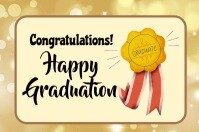 Yellow Congratulations Happy Graduation Poster Template
