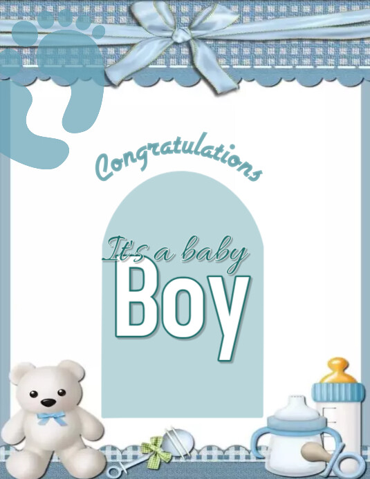 Flyer Boy Congratulations it's a boby boy flyer US lett Template | PosterMyWall