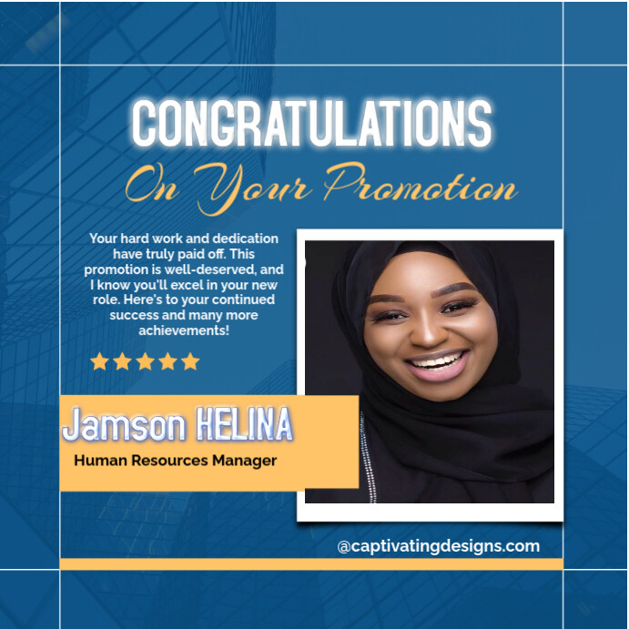 congratulations job promotion Instagram Post template