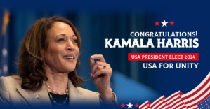 Congratulations Kamala Harris President USA Flyer Annuncio Facebook template