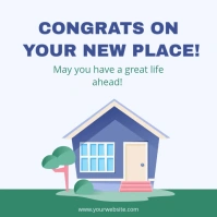 Congratulations on new place greeting card Instagram Post template