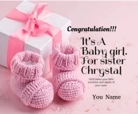 Congratulations on your giving birth Rectángulo Mediano template