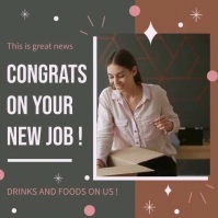 Congratulations on your new job greeting card Instagram Post template