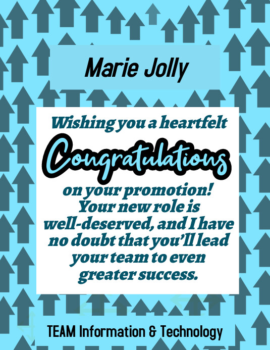 Congratulations Draft Copy of Congratulations on your promotion Design | PosterMyWall