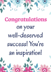 CONGRATULATIONS ON YOUR WELL-DESERVED SUCCESS A5 template
