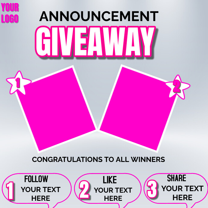 Congratulations to giveaway winner design Template | PosterMyWall