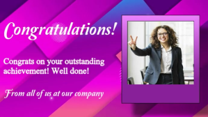 Congratulations video message with picture Digitale Vertoning (16:9) template